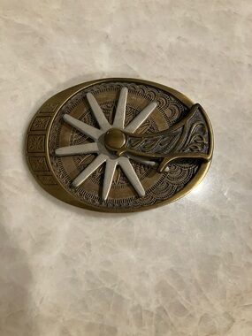 Montana Silversmiths Brass and Silver Tone Spur Belt Buckle